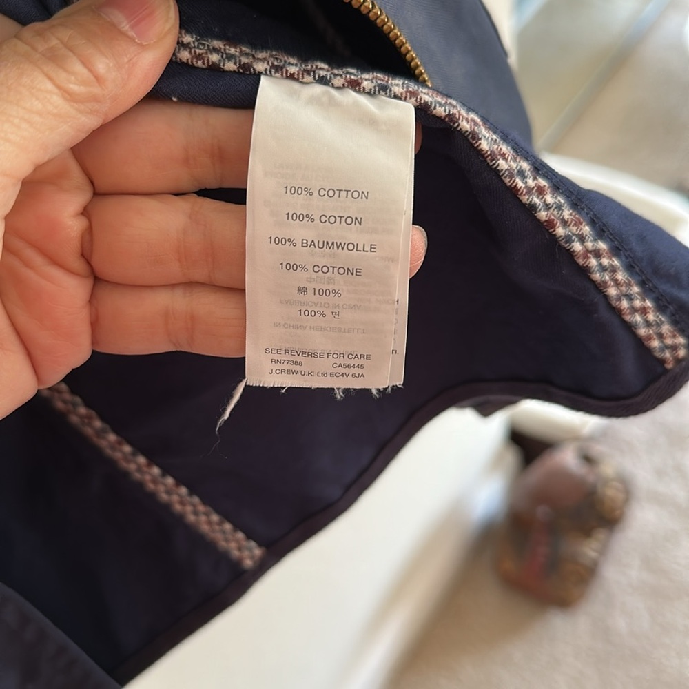 J Crew Downtown Field jacket - waxed cotton navy blue - Picture 7 of 8